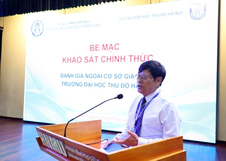 TS. Nguyễn Văn Đường, Giám đốc Trung tâm kiểm định chất lượng giáo dục Thăng Long phát biểu tại buổi Bế mạc